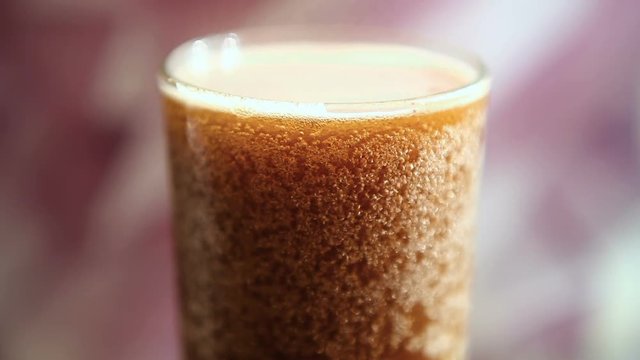 Сola soft drink bubbles, soda close-up