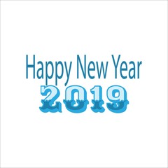 Happy New Year 2019 hand lettering. Fashion graphic background design. Modern stylish texture. Colorful template for prints, card of holiday season, poster, banner, etc. Vector illustration