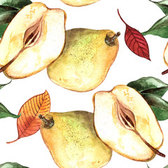 Handgeschilderde aquarel naadloze patroon bessen en fruit