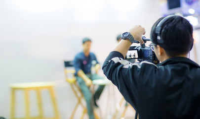 camera show viewfinder image catch motion in interview or broadcast wedding ceremony, catch...