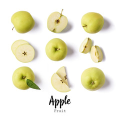 Seamless pattern with apples. apple fruits, creative layout isolated