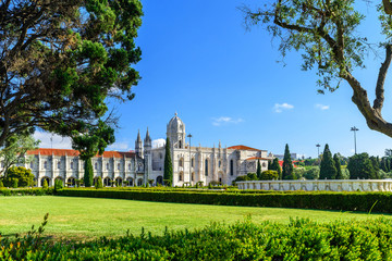 Fototapeta premium Lisbon, Portugal. Hieronymites Monastery or Jeronimos is located in Belem parish
