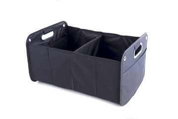 Insulated food delivery bag basket isolated on white, close up