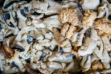 Close up sea fish meat filled steaming, preparing for cooking. seafood meal. cooking preparation. low calories and cholesterol. healthy food. source of iodine minerals. image for background, objects.