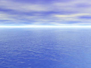 Fototapeta na wymiar Ozean mit Wellen und Horizont 