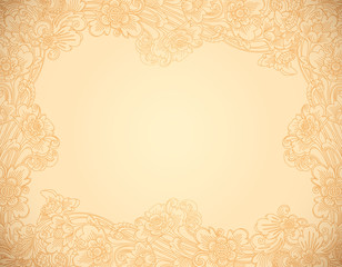 Vector vintage colors balinese style lineart frame
