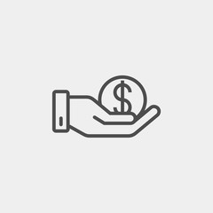 Coins flat vector icon. Money flat vector icon