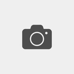 Photo camera flat vector icon