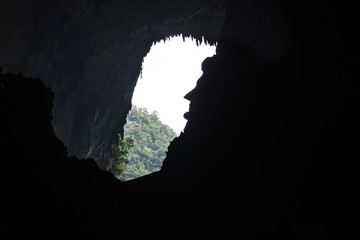 Silhoutte formation of Abraham Lincoln profile at Deer Cave, Mulu