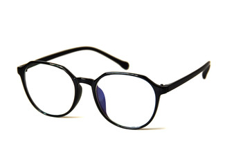 Black glasses isolated on white background