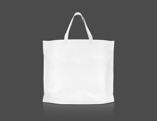 blank white fabric canvas shopping bag for save global warming