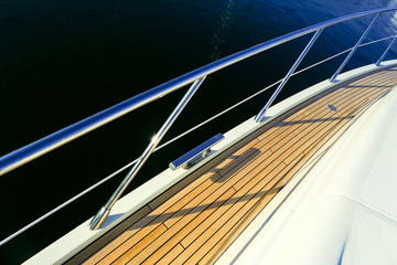 Teak deck on a yacht
