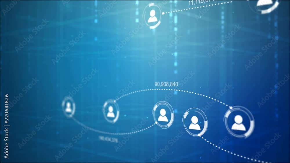 Poster circle shape people icon and connection line for social network cyber futuristic technology concept 