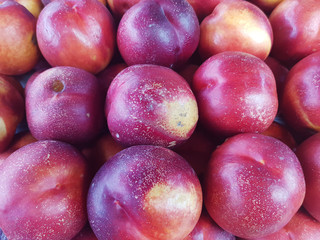 ripe plums close-up