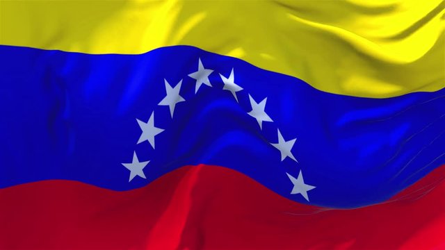 160. Venezuela Flag Waving in Wind Slow Motion Animation . 4K Realistic Fabric Texture Flag Smooth Blowing on a windy day Continuous Seamless Loop Background.