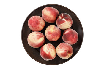 ripe peaches isolated