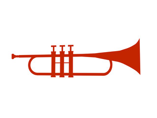 Umriss einer roten Trompete