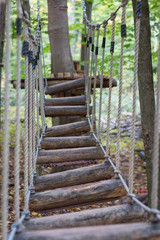 Rope bridge at adventure climbing park