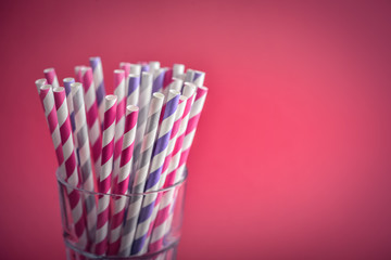 Colorful drinking striped straws