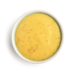 Abwaschbare Fototapete Bowl of mustard and honey sauce © tashka2000