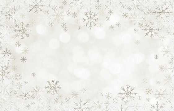 Christmas background with snowflakes frame