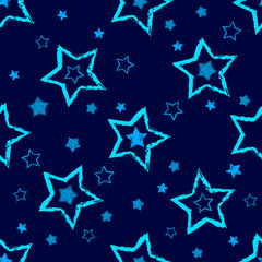abstract seamless sport stars pattern. Grunge urban stars background in black and white colors for girls, boys, childish, fashion and sport clothes. Silhouette sport stars repeated backdrop.