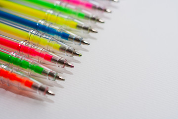 Multicolored pencils isolated on white background