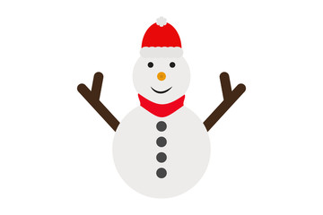 Muñeco de nieve con gorro y bufanda. 