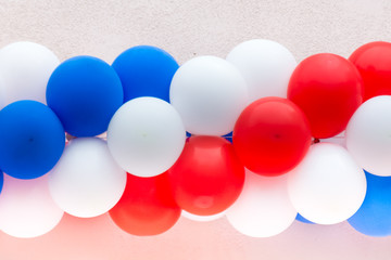 background-white, blue and red balloons