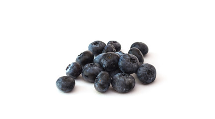 Blueberries on white background.