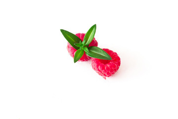 berries raspberries on a white background.