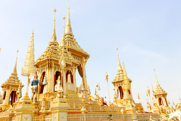 Bangkok, Thailand - November 04, 2017; Landscape The supplementary structures around Royal Crematorium at November 04, 2017