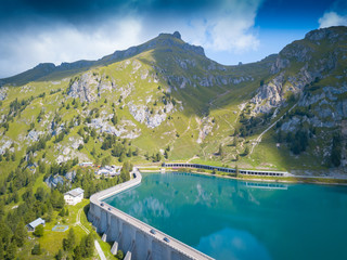 Aerial view of Fedaia lake