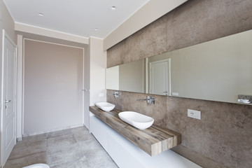 Modern bathroom with double sink