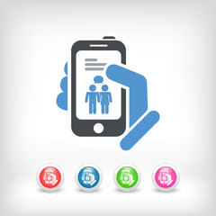 Smartphone chat icon concept
