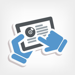 Tablet or smartphone music icon