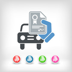 Car certificate icon