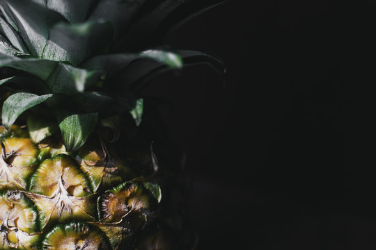 Close up macro photo of a pineapple