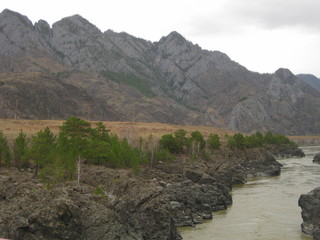 The Katun River. Mountain Altai. Siberia.