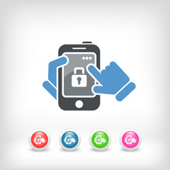 Smartphone icon. Security Lock.