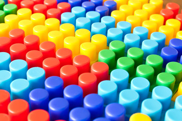 Multicolored children's plastic constructor. Conceptual approach to the development of creativity in children