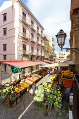 Papier Peint photo Lavable Palerme Aerial view of the Capo market in Palermo