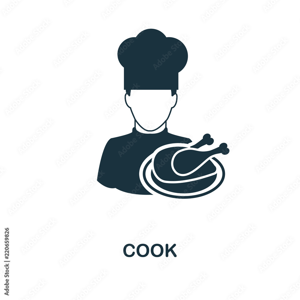 Poster cook icon. monochrome style design from professions icon collection. ui. pixel perfect simple pictog