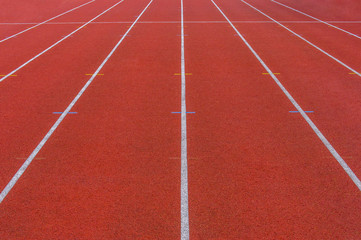 Fototapeta premium Direct athletics Running track at Sport Stadium