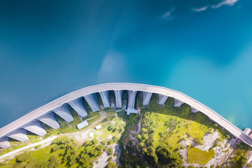 Aerial view of Fedaia lake