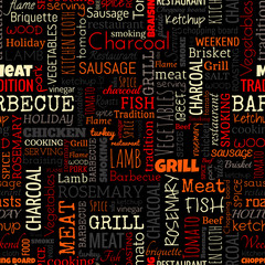 BBQ word seamless pattern