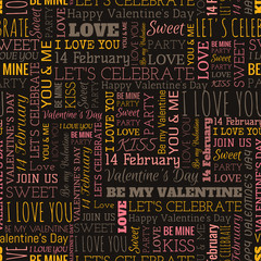 Valentine's Day word seamless pattern