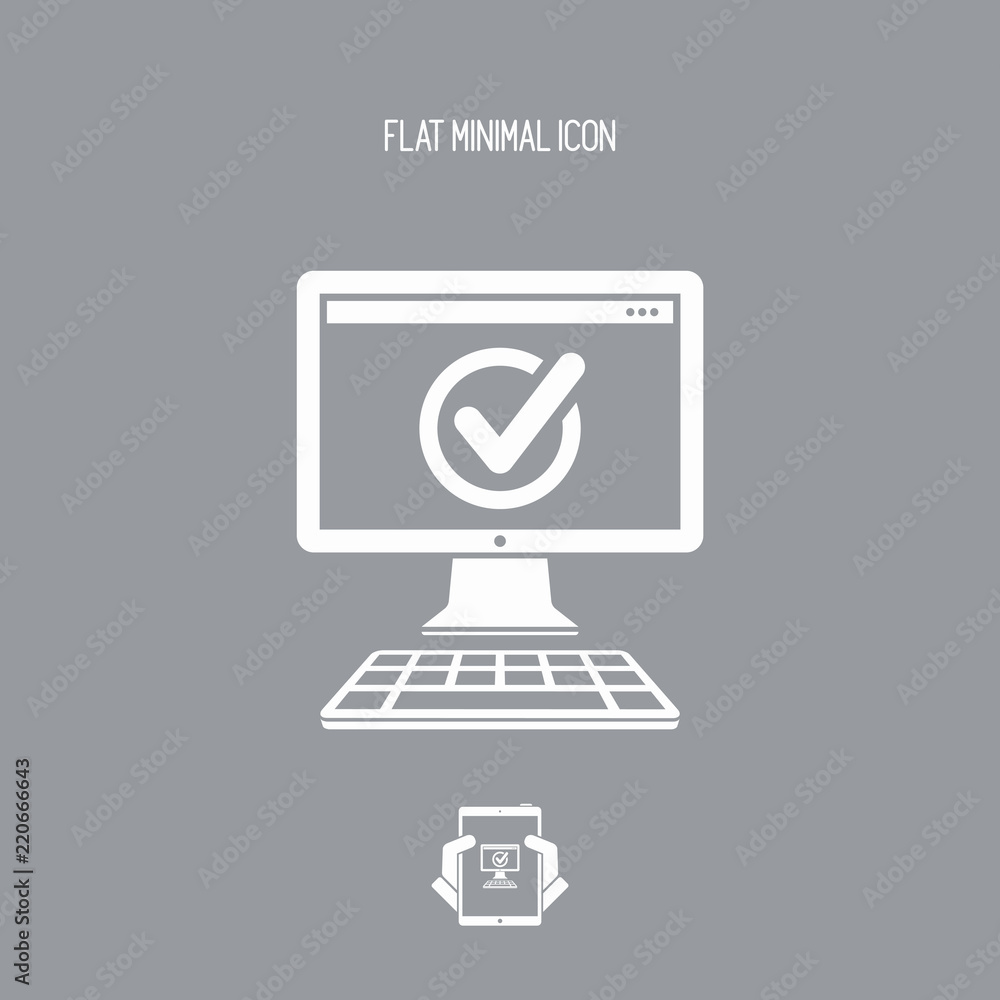 Poster Check computer - Flat minimal icon
