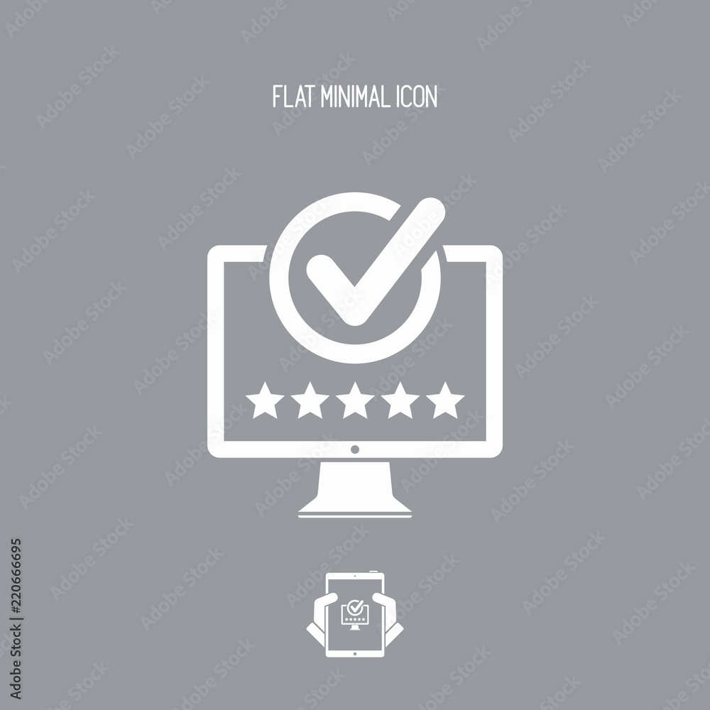 Poster best rating computer - flat minimal icon