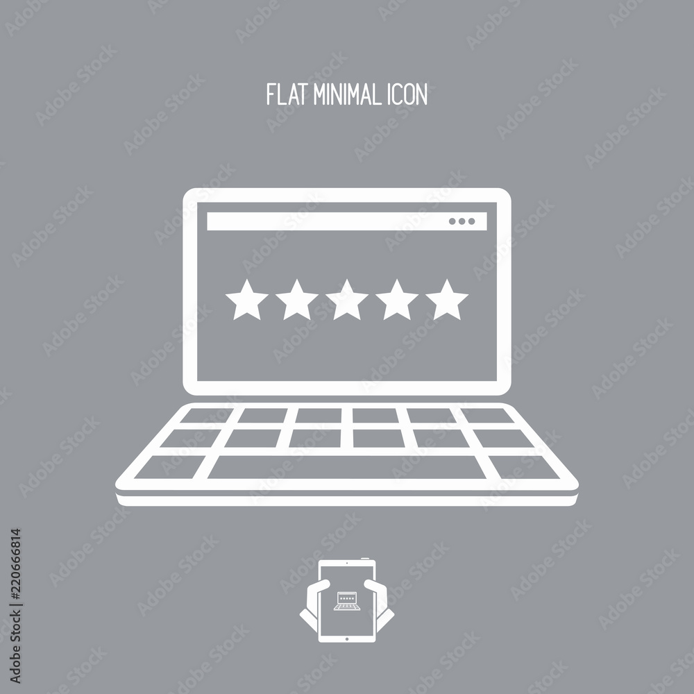 Poster top rating web - flat minimal icon